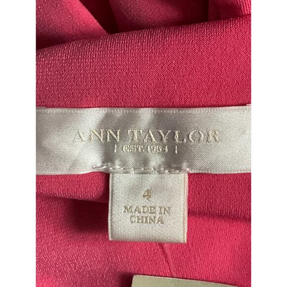 ANN TAYLOR Dress One Shoulder Cocktail Event HOCO sz 4 NWT NEW Pink Elegant - Picture 9 of 12